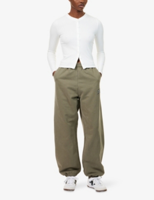 Ribbed Round-Neck Stretch-Woven Top