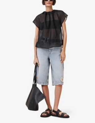 ALLSAINTS: Trisha Sheer Silk-Blend Top