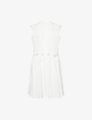 MIU MIU: Sleeveless Detachable-Bodice Cotton Midi Dress