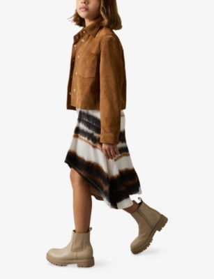 REISS: Georgia Graphic-Print Long-Sleeve Jersey Dress 4-13 Years