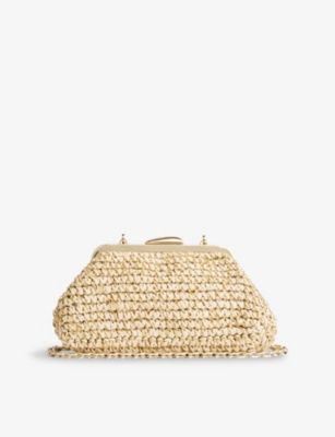 Lk Bennett Womens  Alexa Braided Paper Clutch Bag