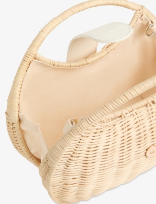 LK BENNETT: Lulu Straw Rattan Box Grab Bag