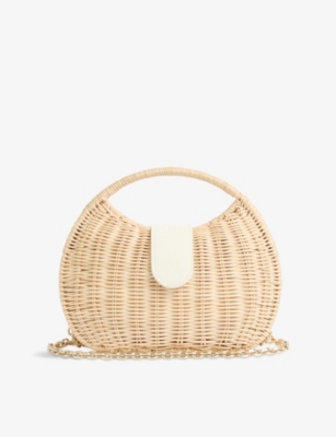 LK BENNETT: Lulu Straw Rattan Box Grab Bag