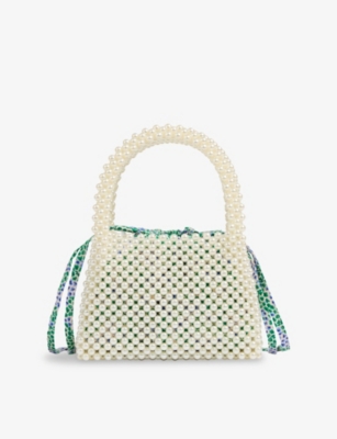 Lk Bennett Womens  Pearl Bead-embellished Mini Acrylic Top-handle Bag