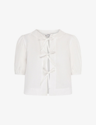 OMNES: Apollo Bow-Embroidered Cotton Blouse