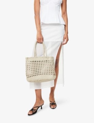Dragon Diffusion Womens Pearl Eclipse Leather Tote Bag