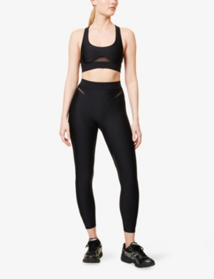 ALO YOGA: Airlift Rebel Mesh-Panelled Stretch-Woven Bra