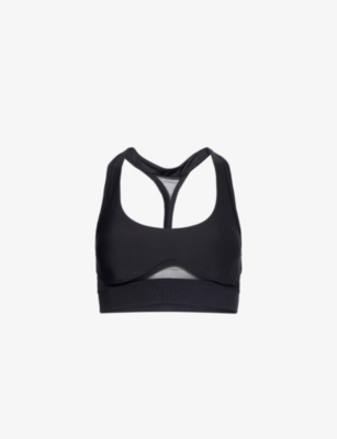 ALO YOGA: Airlift Rebel Mesh-Panelled Stretch-Woven Bra
