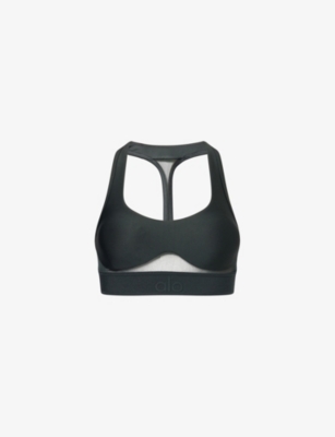 ALO YOGA: Airlift Rebel Mesh-Panelled Stretch-Woven Bra