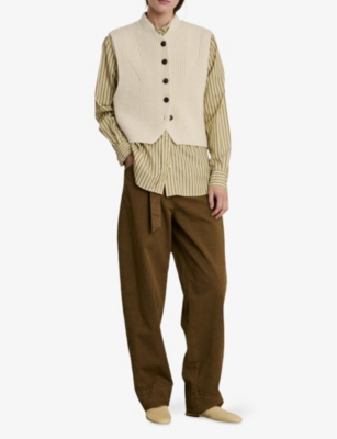 SOEUR: Byron Sleeveless Cropped Wool Cardigan