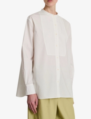 Soeur Womens Blanc Casse Dori Bib Cotton Shirt