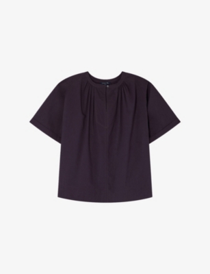 Soeur Womens Prune Arlette Relaxed-fit Cotton Blouse In Black