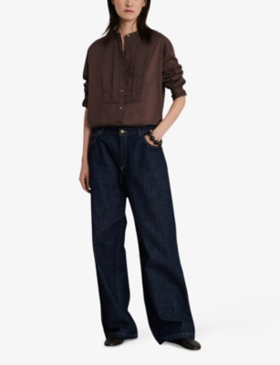 SOEUR: Eleanore Pleated-Front Cotton-Voile Blouse