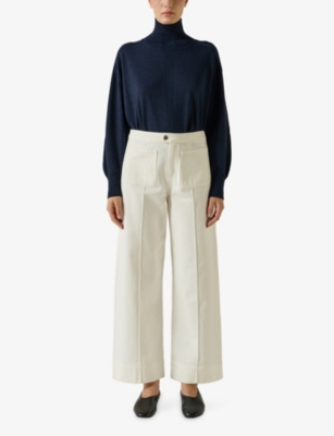 Soeur Womens Craie Harry Straight-leg High-rise Jeans In White