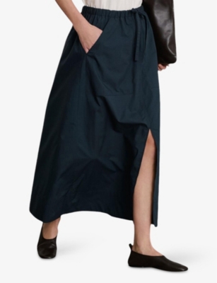 SOEUR: Agadir Front-Split Cotton Maxi Skirt