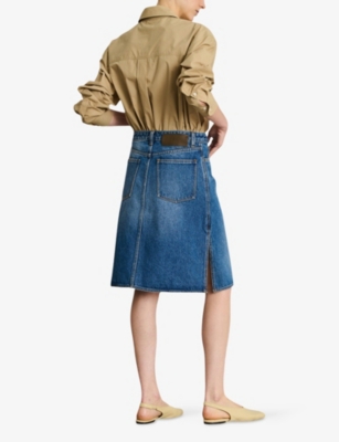 SOEUR: Elyne Mid-Waist Denim Mini Skirt