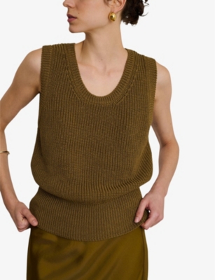 SOEUR: Danny Scoop-Neck Sleeveless Cotton Jumper
