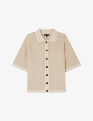 SOEUR: David Short-Sleeved Cotton and Wool-Blend Knitted Shirt
