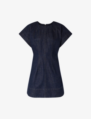 SOEUR: Bambino Short-Sleeved Denim Mini Dress