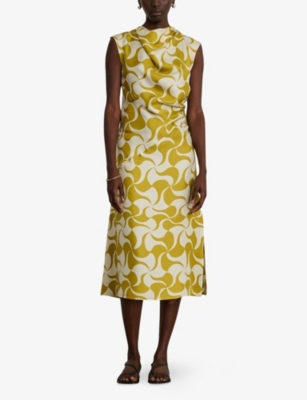 SOEUR: Eugenie Round-Neck Slim-Fit Satin Midi Dress