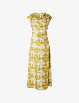 SOEUR: Eugenie Round-Neck Slim-Fit Satin Midi Dress