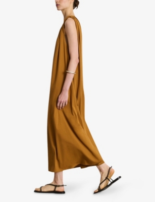 Soeur Womens Caramel Debby Sleeveless Cotton Midi Dress