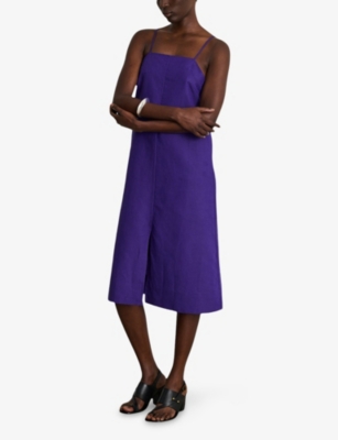 Soeur Womens Violet Etincelle Relaxed-fit Lyocell-blend Midi Dress In Purple