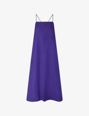 Soeur Womens Violet Etincelle Relaxed-fit Lyocell-blend Midi Dress In Purple