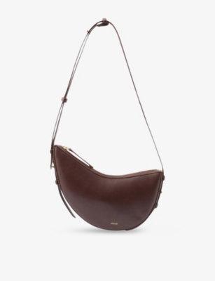 Soeur Womens Chocolat Wino Mini Leather Shoulder Bag