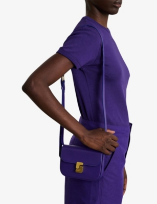 Soeur Womens Violet Bell Very Mini Leather Cross-body Bag