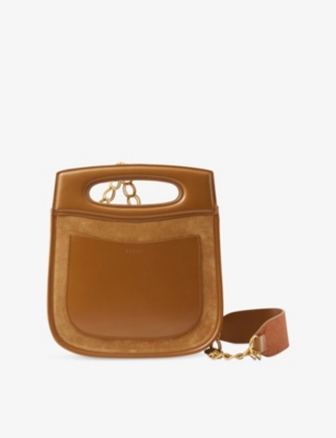 SOEUR: Cheri Suede and Leather Top-Handle Bag
