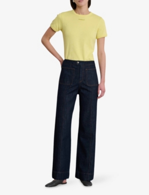 Soeur Womens Jaune Citron Aristide Short-sleeve Cotton-jersey T-shirt