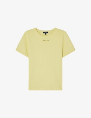 Soeur Womens Jaune Citron Aristide Short-sleeve Cotton-jersey T-shirt
