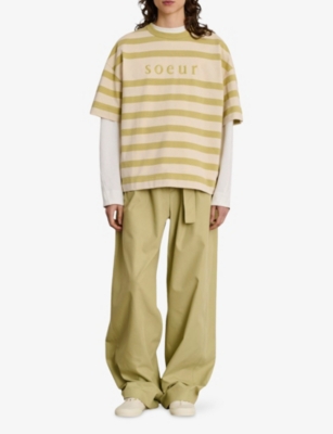 SOEUR: Adam Striped Cotton T-Shirt