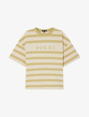 SOEUR: Adam Striped Cotton T-Shirt