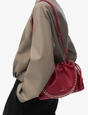 Loewe Womens Burnt Red Flamenco Medium Leather Clutch Bag In Burnt Red