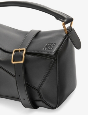 Loewe Womens Puzzle Small Leather Top-handle Bag Black In Black