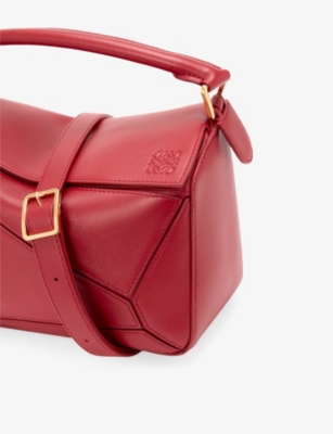 Loewe Womens Puzzle Small Leather Top-handle Bag Burnt Red In Burnt Red