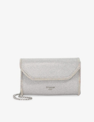 DUNE: Bellini Chain-Strap Metallic-Woven Clutch Bag