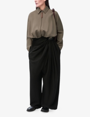 LOEWE: Draped-Hem Cotton And Silk Jacket