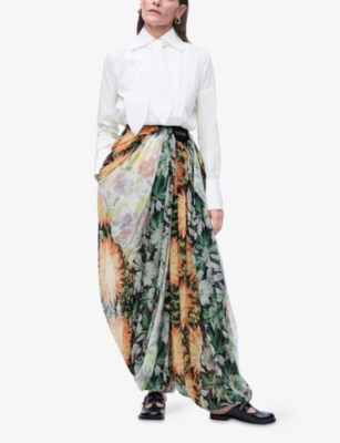 LOEWE: Pleated Neck-Tie Cotton Shirt