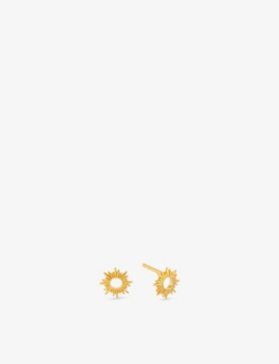 RACHEL JACKSON: Eternal Sun 22ct Yellow Gold-Plated Sterling-Silver Stud Earrings