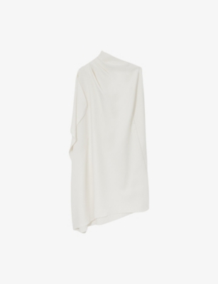 Reiss Womens  Ellery One-shoulder Draped Woven Mini Dress