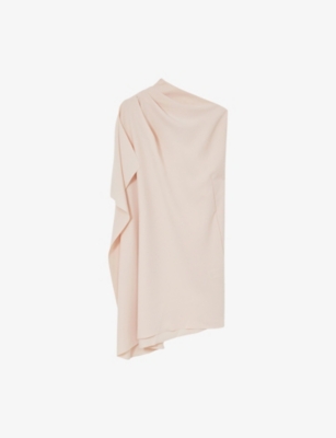 Reiss Womens  Ellery One-shoulder Draped Woven Mini Dress