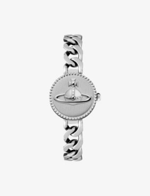 Vivienne Westwood Watches Orb Button Stainless-steel Watch Silver In Silver