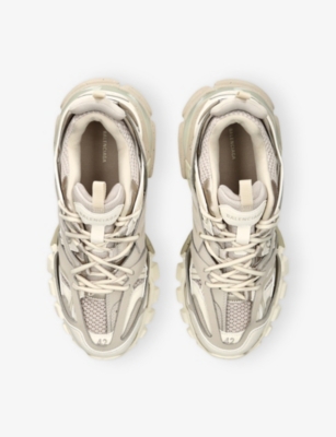 BALENCIAGA: Track Panelled Mesh and Faux-Leather Low-Top Trainers