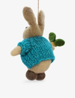 SELFRIDGES EDIT: Rabbit In Cardigan Felt Easter Decoration 12cm