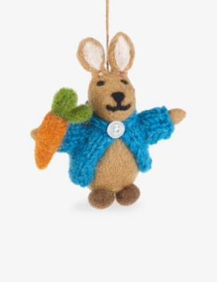 SELFRIDGES EDIT: Rabbit In Cardigan Felt Easter Decoration 12cm