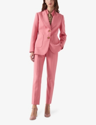 LK BENNETT: Aimee Double-Breasted Woven Blazer