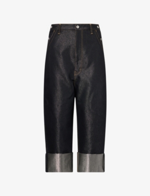 JUNYA WATANABE: Folded-Cuffs High-Rise Denim-Blend Trousers